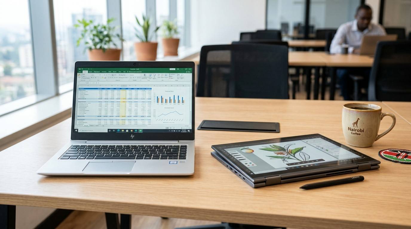 HP EliteBook and Lenovo x360 touchscreen laptops in Nairobi