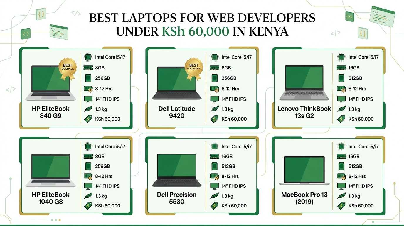 Best Laptop for Web Developers Under KSh 60,000 in Kenya 